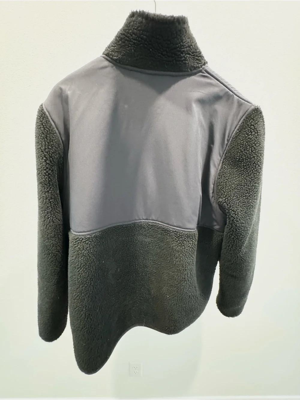 Men's Black Sherpa Jacket with Zip Pockets